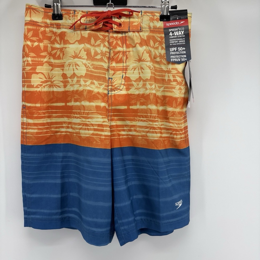 Speedo‎ Eco 4 Way Comfort Stretch UPF 50+ Protection Hawaiian Swim Trunks Small